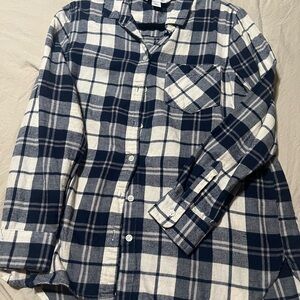 Old Navy Navy and White Checkered Shirt